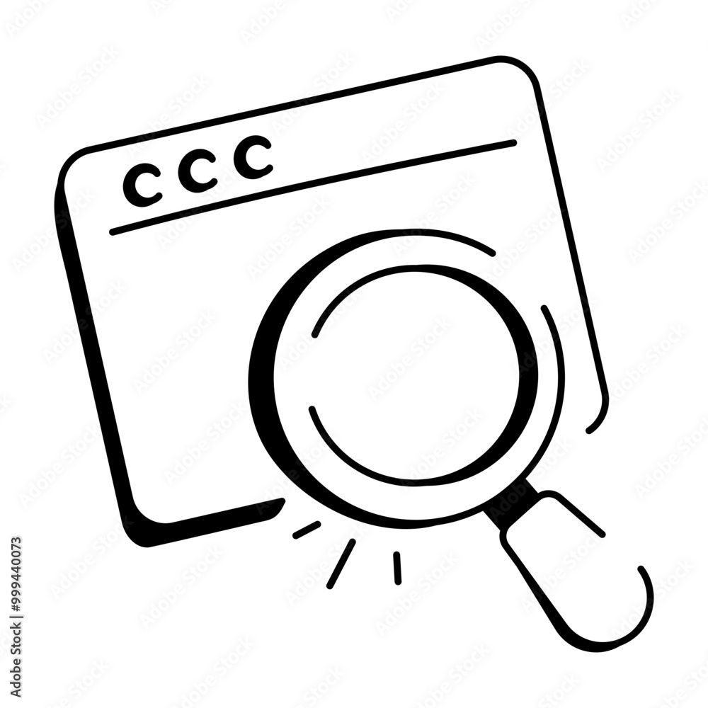Canvas Prints web search icon in doodle style
