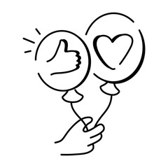 Feedback icon in doodle style

