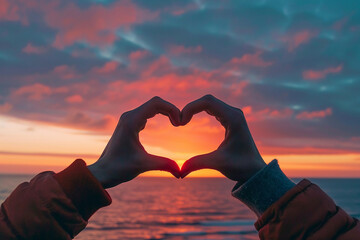 Beautiful decorative heart in strong human hands