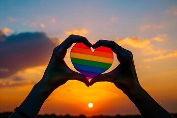 Beautiful colorful decorative heart in human hands