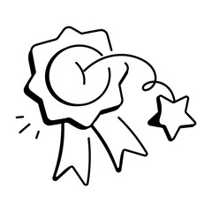 Rank badge icon in doodle style 

