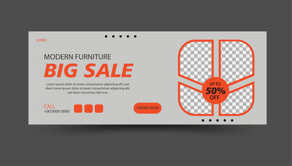 modern flat furniture sale banner design