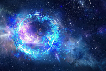 Obraz premium Astrological composition with empty starry sky for zodiac sign symbol