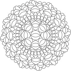 Geometric Floral Flower Botanical Detailed Mandala Adult Coloring Page Intricate Circular Pattern Zentangle