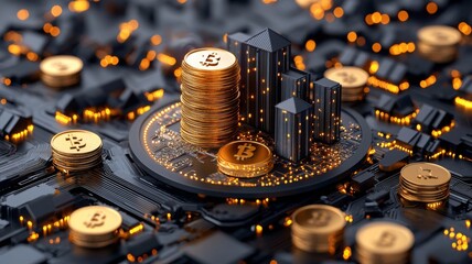 Cryptocurrency and Technology Integration Concept