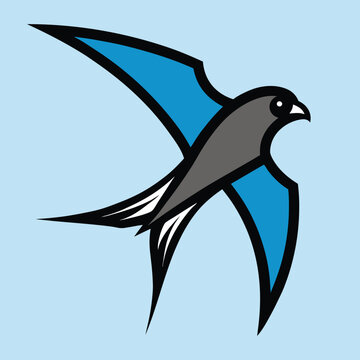 recommend clip art: Solid color Mississippi Kite flying animal vector design