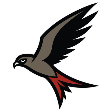 recommend clip art: Solid color Mississippi Kite flying animal vector design