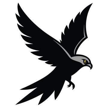 recommend clip art: Solid color Mississippi Kite flying animal vector design