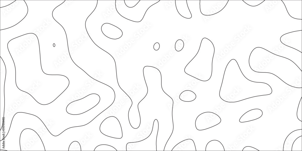 Poster abstract seamless pattern with lines and stylized height of the topographic contour in lines. cartog