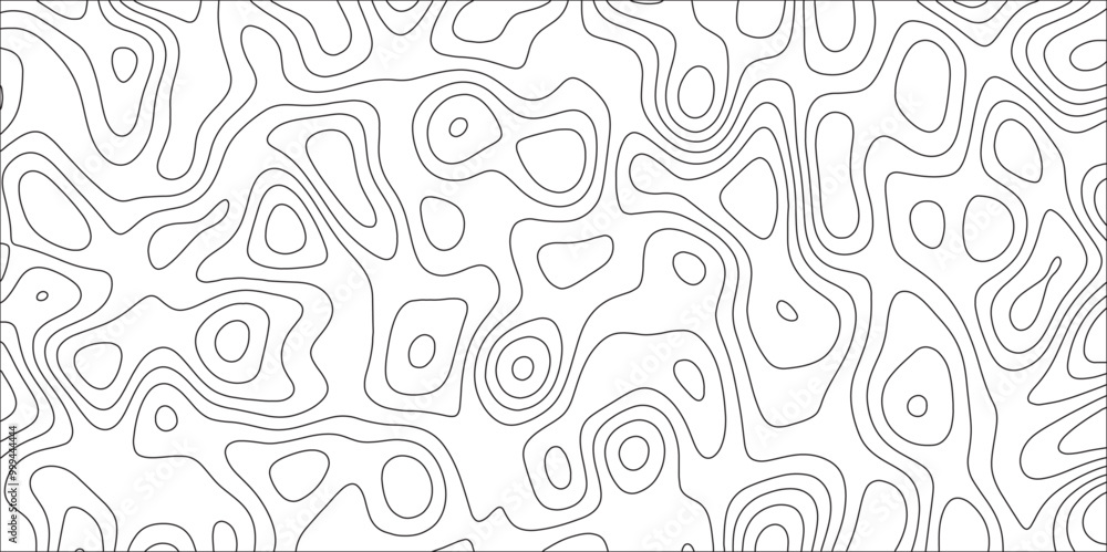 Aufkleber abstract seamless pattern with lines and stylized height of the topographic contour in lines. cartog