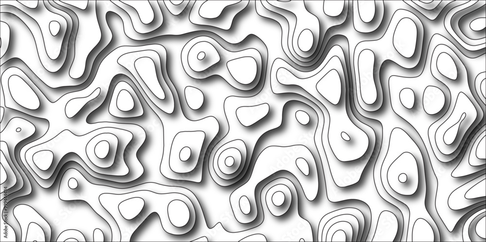 Aufkleber abstract seamless pattern with lines and stylized height of the topographic contour in lines. cartog