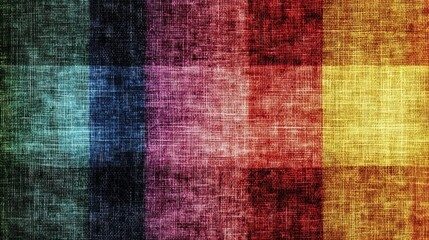 Vibrant textured squares displaying a spectrum of colors on a canvas backdrop