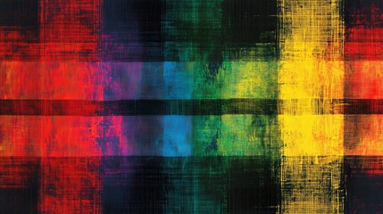 Colorful abstract patterns created using vibrant brush strokes on canvas