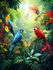 tropical plants, palm leaves, monstera leaves, exotic plants, jungle plants,