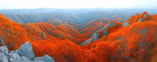 Obraz premium Breathtaking Autumn Landscape with Vibrant Colors