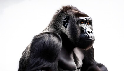 Obraz premium Gorillas silverback isolated. Great apes mammal from Africa