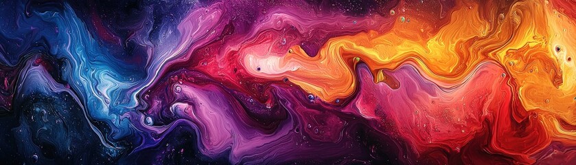 Vibrant Abstract Art with Dynamic Color Swirls