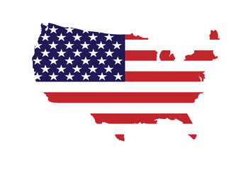 United State "States Flag" USA White background