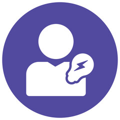 Brainstorming, efficiency, head icon