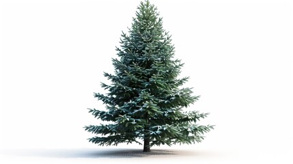 Fototapeta premium A Christmas tree isolated on white, and empty space for text.