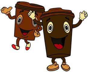 Coffee cartoon illustration 