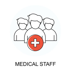 Vector icon for Medical Staff. Group of medical professionals representing healthcare team and services.