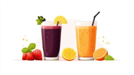 Making fresh fruit smoothies