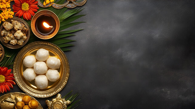 Bhai Dooj offering featuring a plate of Rasgulla sweets