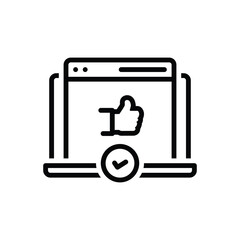 Black line icon for user experience 