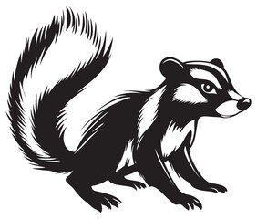 Black and white squirrel, Illustration of squirrel, Skunk vector