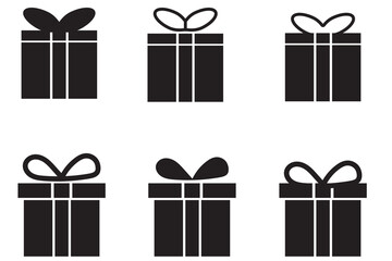 Gift box icon. Gift wrapping symbol. Surprising gift box signs, vector illustration