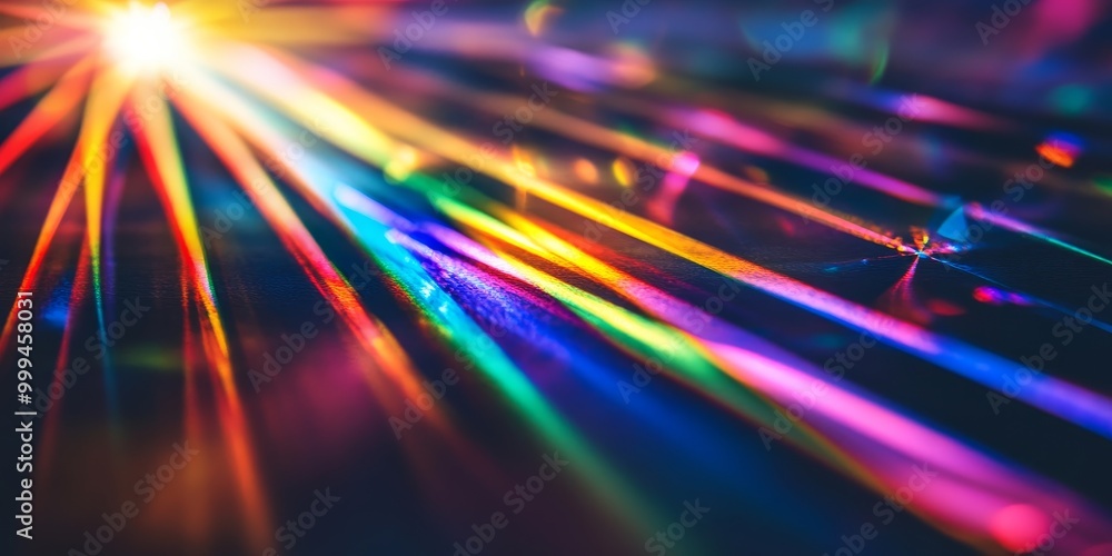 Poster light refracting through a prism, with the visible spectrum splitting into component colors in stunning detail.