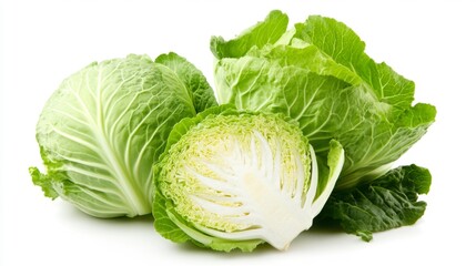 Fototapeta premium Fresh Green Cabbage Closeup – Generative AI