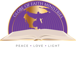 Christian Church Logo, Globe Logo,  Religious Church Vector Logo Design, Christian Church Globe Logo, Bible logo design vector