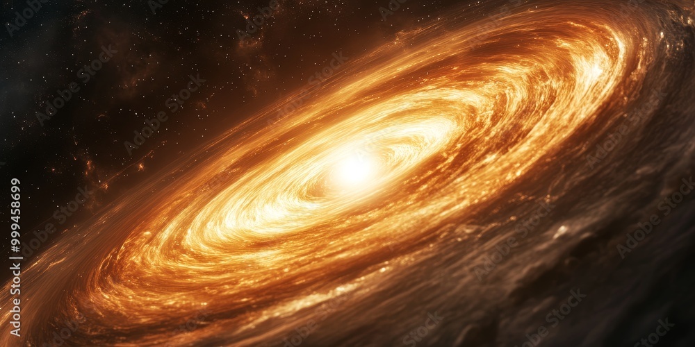 Poster a black holes accretion disk, with matter spiraling inward and the event horizon visible in high res