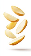 Potato Slices Floating in Mid-Air – Generative AI