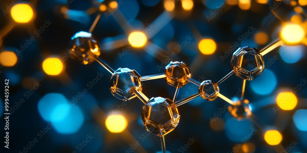 Aufkleber a crystal lattice structure under a microscope, highlighting atomic arrangement and bonding patterns.