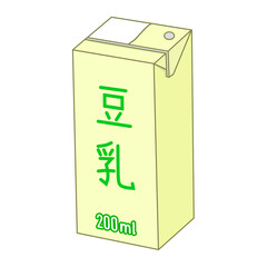 箱形の紙の容器に入った200mlの豆乳