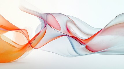 Fototapeta premium Flowing abstract lines and soft shapes form pure patterns on a white background, creating a visually stunning and artistic scene