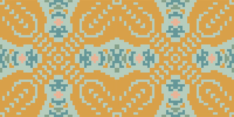 Kuwait Arabic Pattern Designfolk Embroidery, Aztec Geometric Ornament Print. Design for Carpet, Wallpaper, Clothing, Wrapping, Fabric