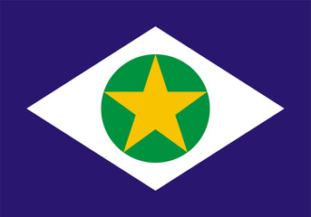 The flag of Mato Grosso state, Brazil, with precise proportions and official colors.