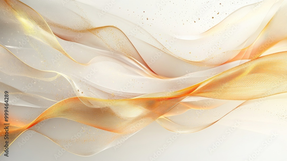 Aufkleber abstract flourishing patterns with dynamic lines and golden hues form captivating signs of growth on