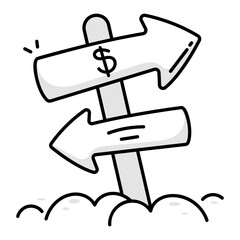 Financial guide icon in sketchy style

