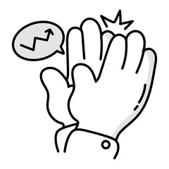 Praise icon in doodle style

