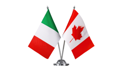 Italy and Canada Miniature Flags: Symbols of International Cooperation and Unity