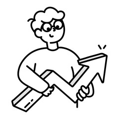 Growth icon in doodle style

