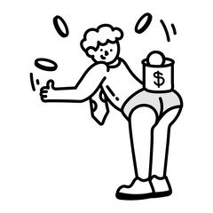 Money Savings icon in drawing style

