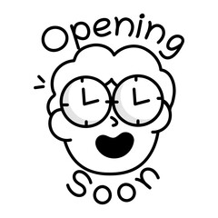 A drawing style icon of a waiting character 

