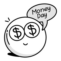 Greedy icon in drawing style

