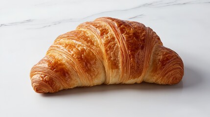 Fresh Golden French Croissant with Flaky Layers